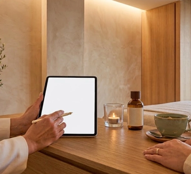 Diagnostic capillaire personnalisé avant un rituel de head spa à l’institut